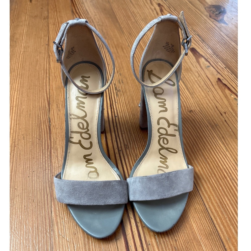 Sam Edelman Yaro 2 Sandals Women Grey Good Crystal Block‎ Heel SIZE 10M - Picture 2 of 7